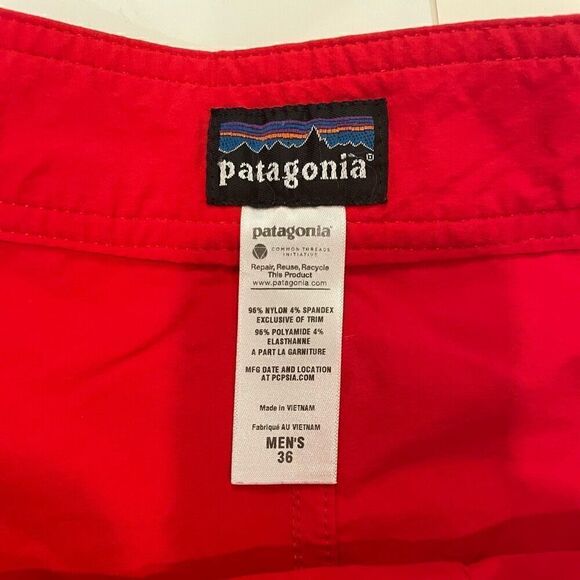 Patagonia Board Shorts Swim Trunks Size 36 Red Surf Beach - Picture 4 of 4